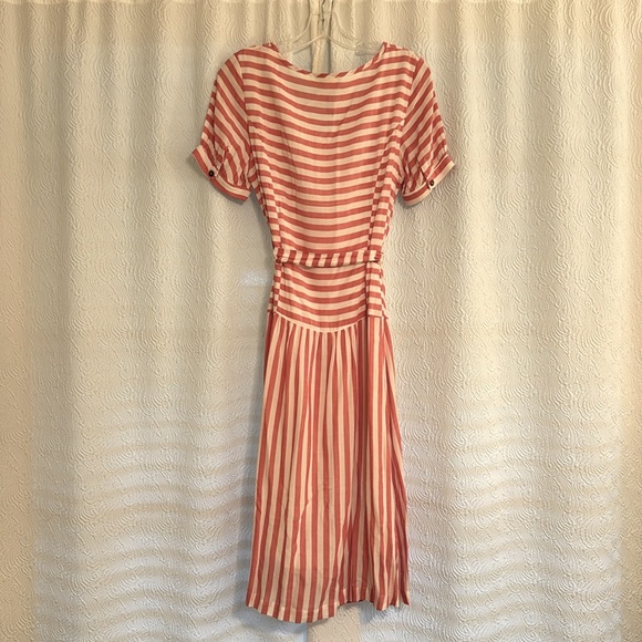 Altar’d State Pink and White Striped Knee Length Dress - Picture 4 of 5